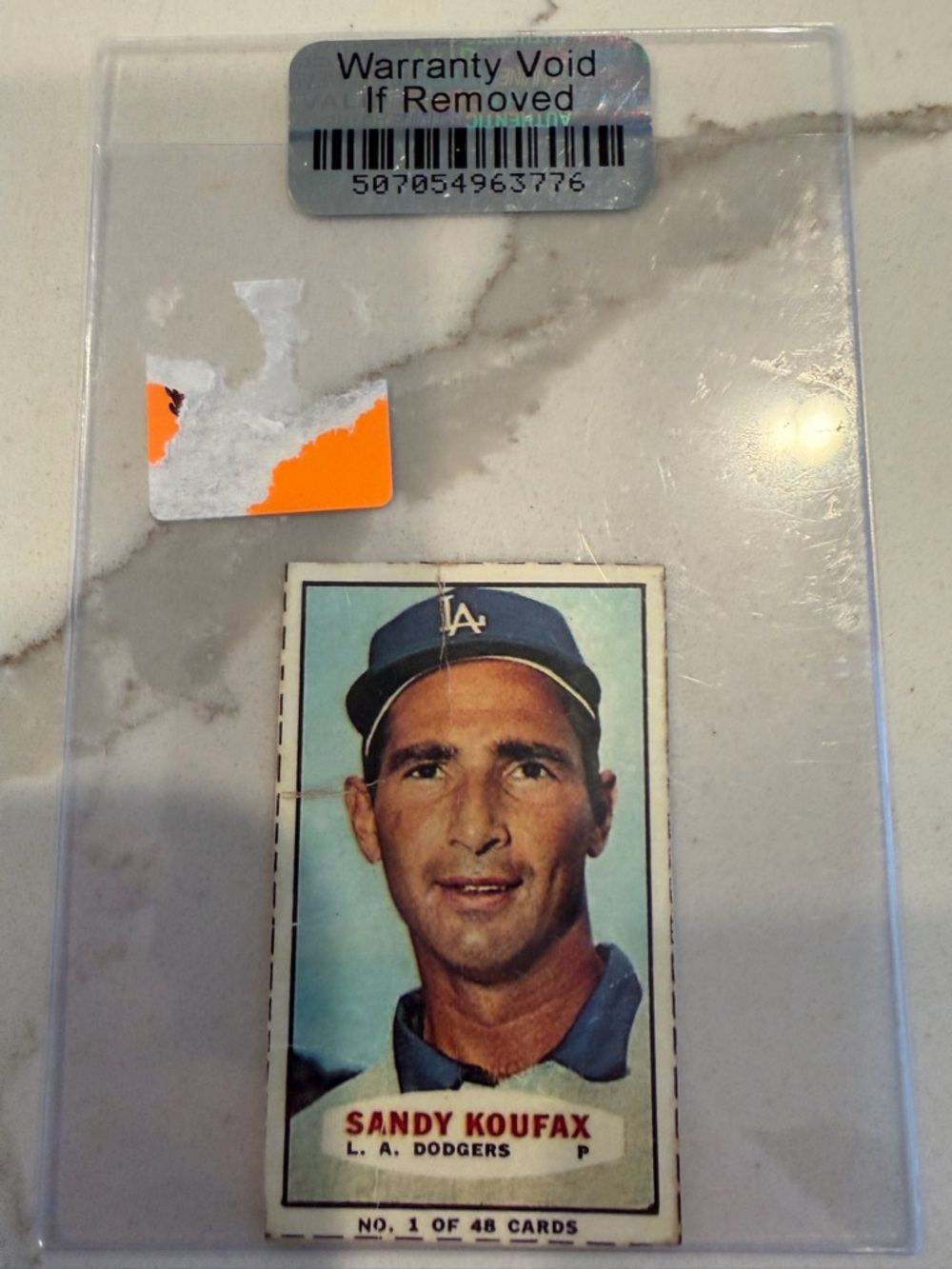 Sandy Koufax LA Dodgers Vintage Baseball Card bazooka card